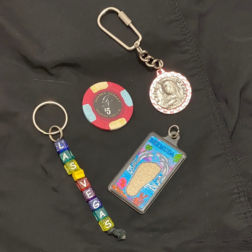 Assorted Colorful Keychain Set with Vegas and Bermuda Charms